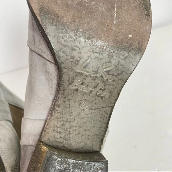 Liebeskind Berlin Leather Boots Size 7.5 Distressed Gray Womens Shoes Booties - Picture 9 of 12